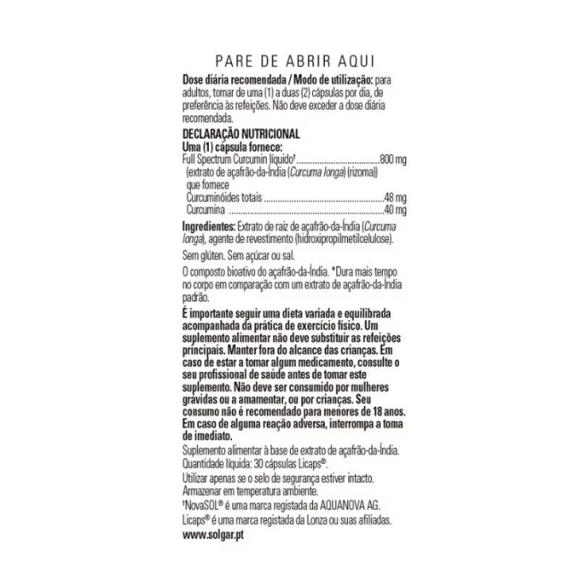 Comprar Solgar Full Spectrum Cúrcuma al Mejor Precio | Quierofarma