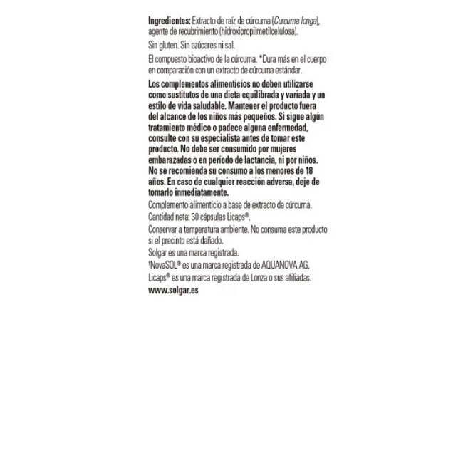 Comprar Solgar Full Spectrum Cúrcuma al Mejor Precio | Quierofarma