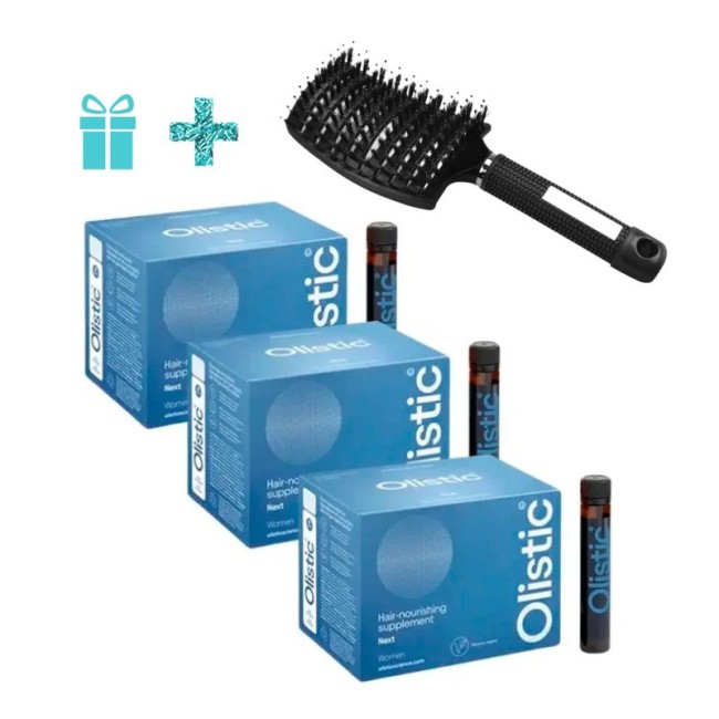 Comprar Olistic Next Triplo 28 viales 25ml + Cepillo Masajeador Antitirones al Mejor Precio | Quierofarma