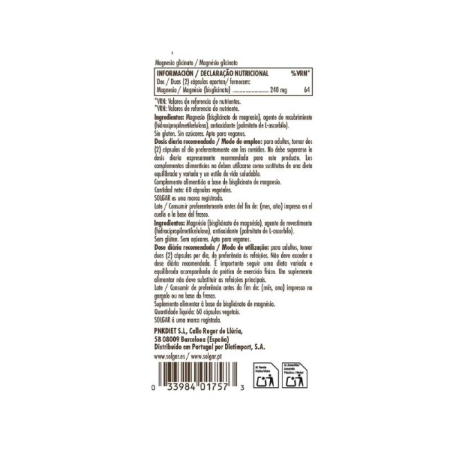 Comprar Solgar Magnesio Bisglicinato al Mejor Precio | Quierofarma